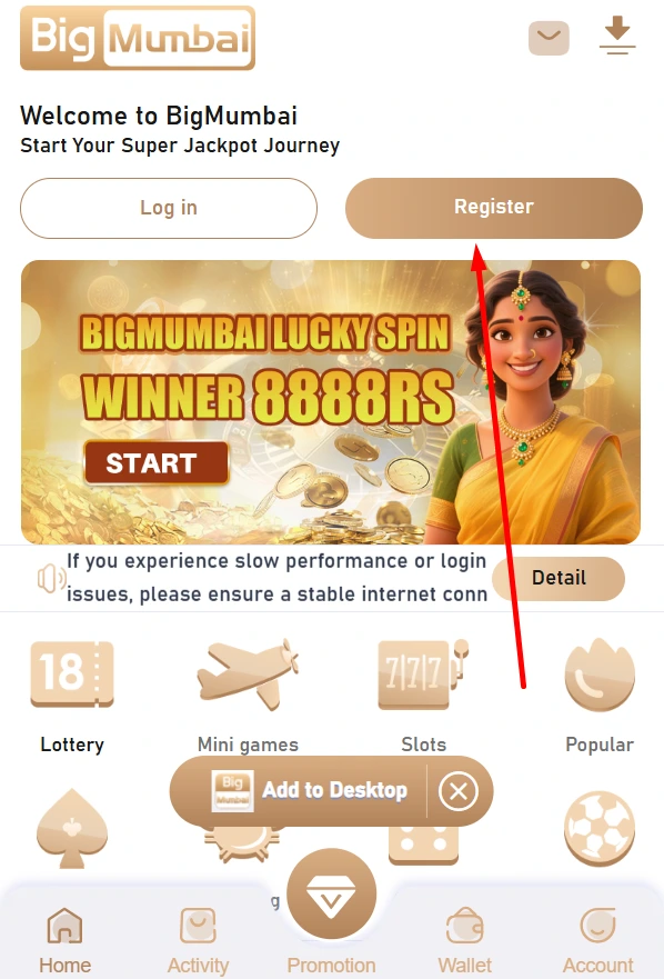 Register On The Big Mumbai Game